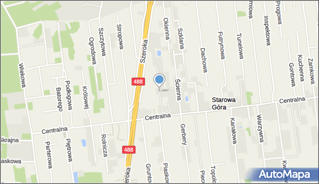 Starowa Góra, Działkowa, mapa Starowa Góra