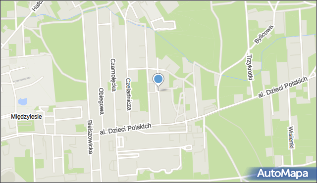 Warszawa, Dzięcieliny, mapa Warszawy