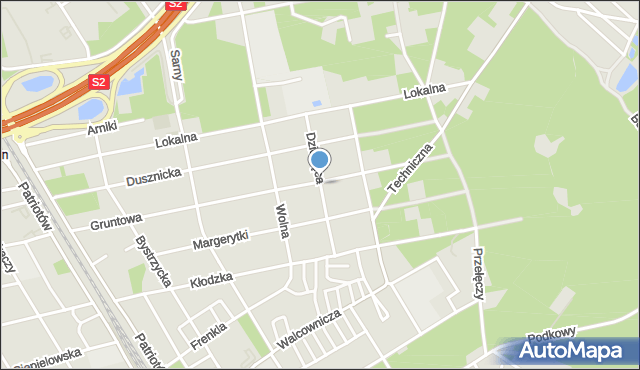 Warszawa, Dziecięca, mapa Warszawy