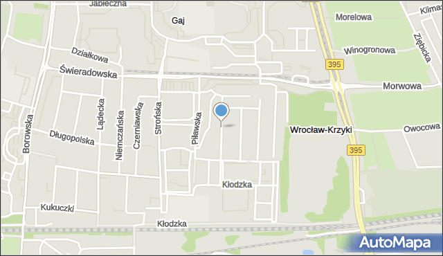 Wrocław, Dzierżoniowska, mapa Wrocławia