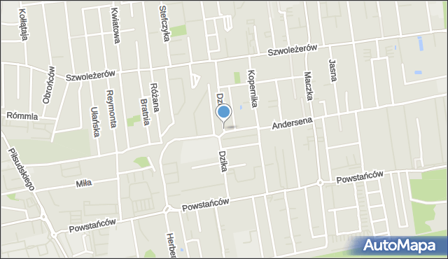 Ząbki powiat wołomiński, Dzika, mapa Ząbki powiat wołomiński