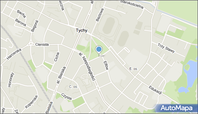 Tychy, Edisona Thomasa, mapa Tychów