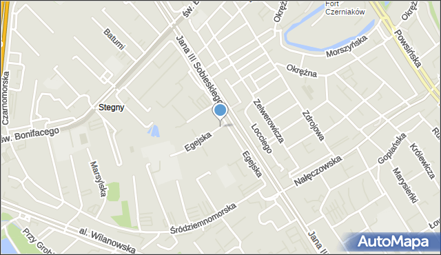 Warszawa, Egejska, mapa Warszawy