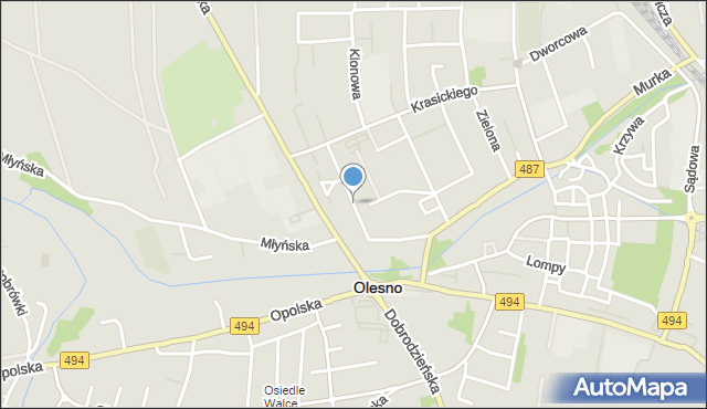 Olesno, Eichendorffa Józefa, mapa Olesno