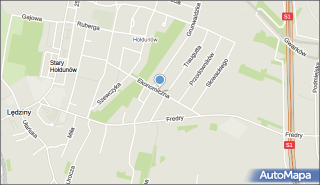 Lędziny powiat bieruńsko-lędziński, Ekonomiczna, mapa Lędziny powiat bieruńsko-lędziński