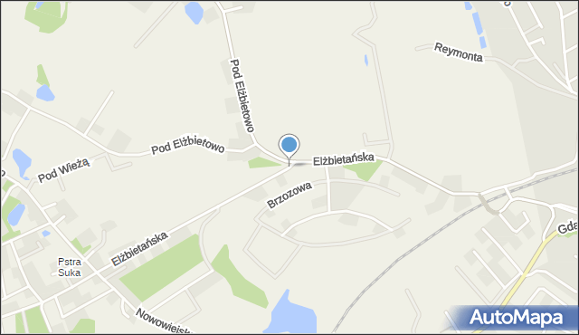 Borkowo gmina Żukowo, Elżbietańska, mapa Borkowo gmina Żukowo