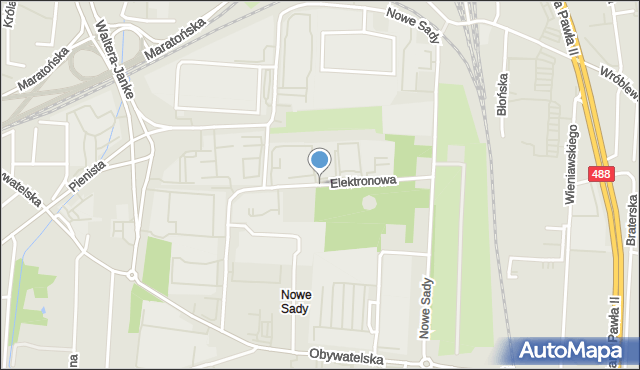 Łódź, Elektronowa, mapa Łodzi