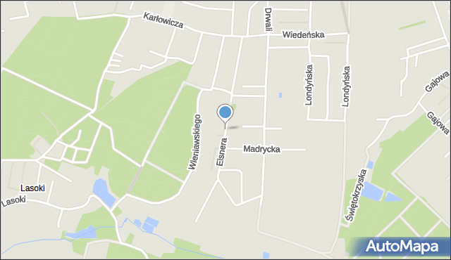 Żory, Elsnera Józefa, mapa Żor