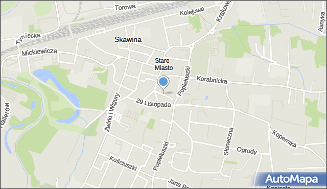 Skawina, Estery, mapa Skawina