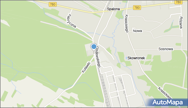 Alwernia, Fabryczna, mapa Alwernia