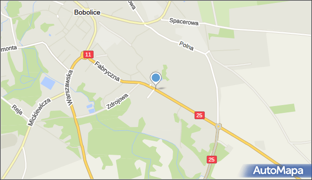 Bobolice powiat koszaliński, Fabryczna, mapa Bobolice powiat koszaliński