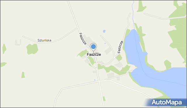 Faszcze gmina Mikołajki, Faszcze, mapa Faszcze gmina Mikołajki