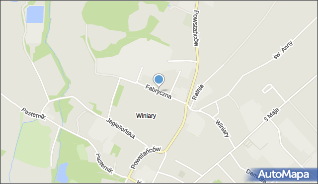 Głogówek, Fabryczna, mapa Głogówek