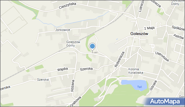 Goleszów powiat cieszyński, Fabryczna, mapa Goleszów powiat cieszyński