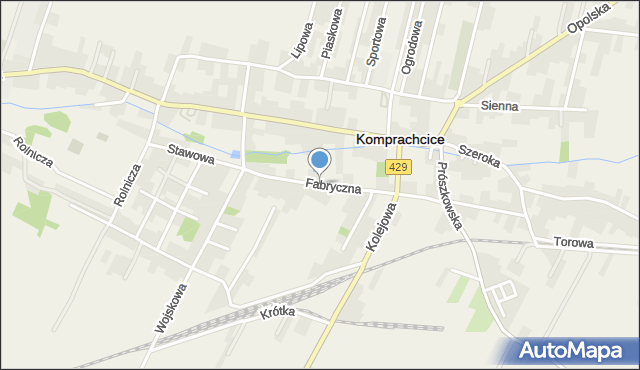 Komprachcice, Fabryczna, mapa Komprachcice