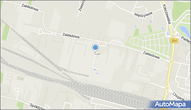 Konin, Fabryczna, mapa Konina