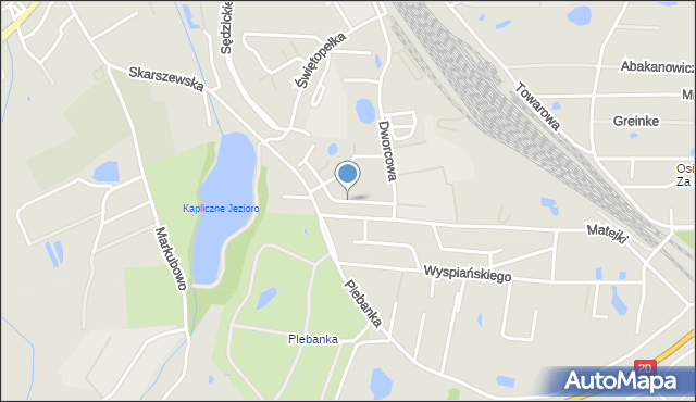 Kościerzyna, Fałata Juliana, mapa Kościerzyna