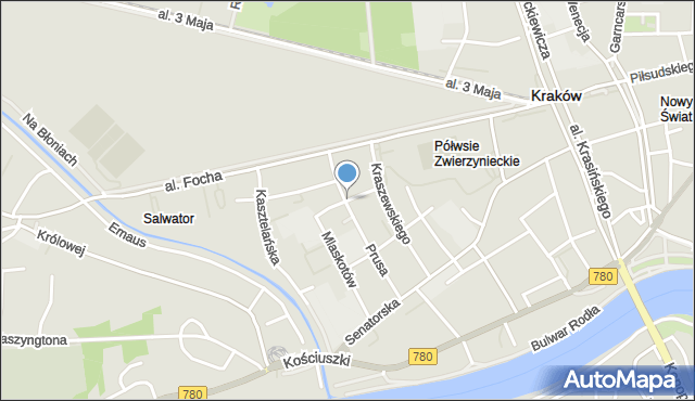 Kraków, Fałata Juliana, mapa Krakowa