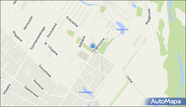Łomianki Dolne, Fabryczna, mapa Łomianki Dolne
