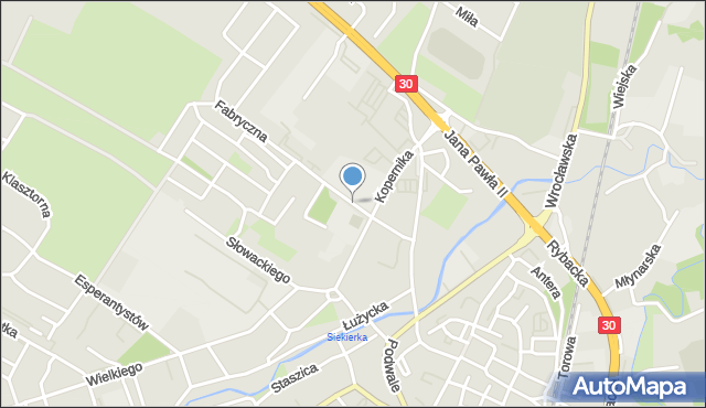 Lubań, Fabryczna, mapa Lubań