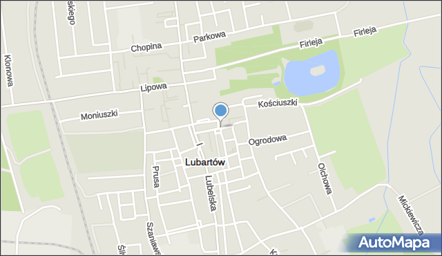 Lubartów, Farna, mapa Lubartów