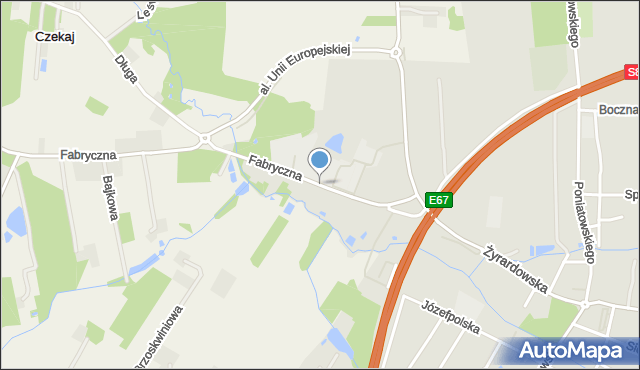 Mszczonów, Fabryczna, mapa Mszczonów