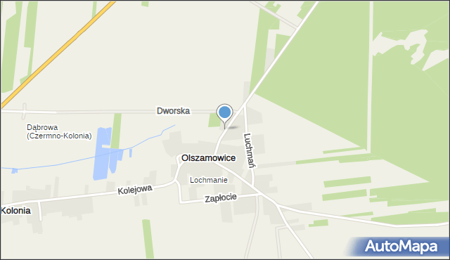 Olszamowice, Fałkowska, mapa Olszamowice