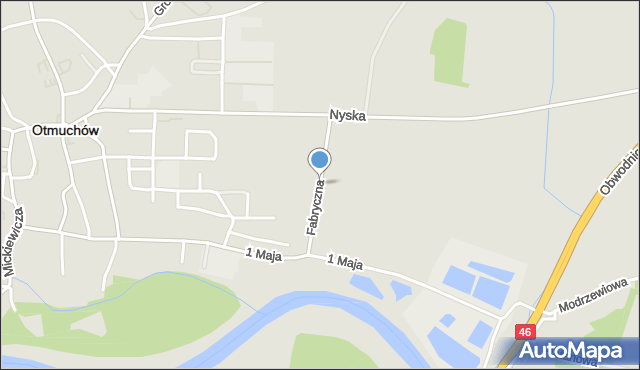 Otmuchów, Fabryczna, mapa Otmuchów