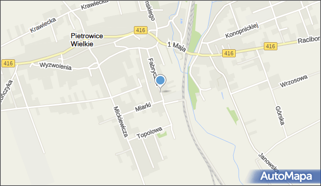 Pietrowice Wielkie, Fabryczna, mapa Pietrowice Wielkie
