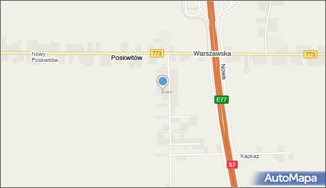 Poskwitów, Familijna, mapa Poskwitów