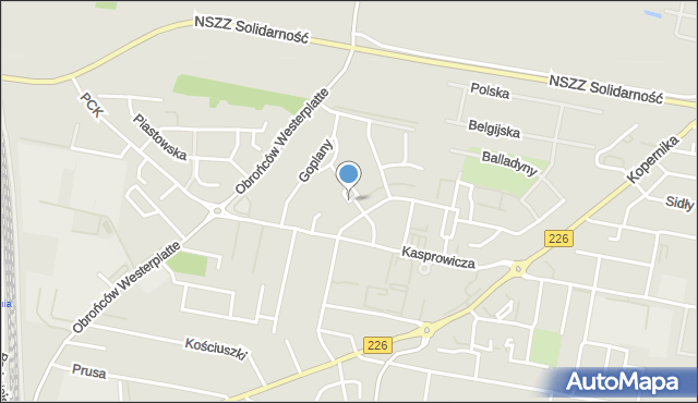 Pruszcz Gdański, Fantazego, mapa Pruszcz Gdański