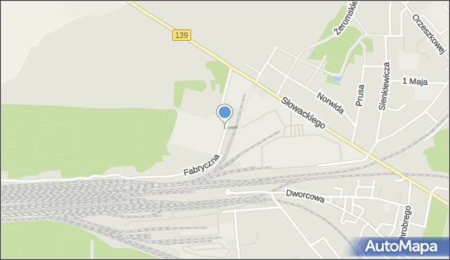 Rzepin, Fabryczna, mapa Rzepin