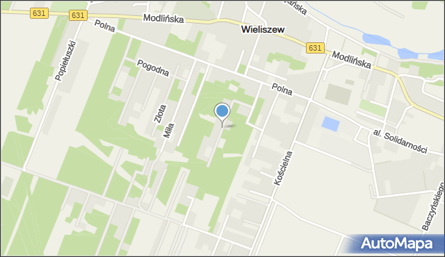 Wieliszew, Familijna, mapa Wieliszew