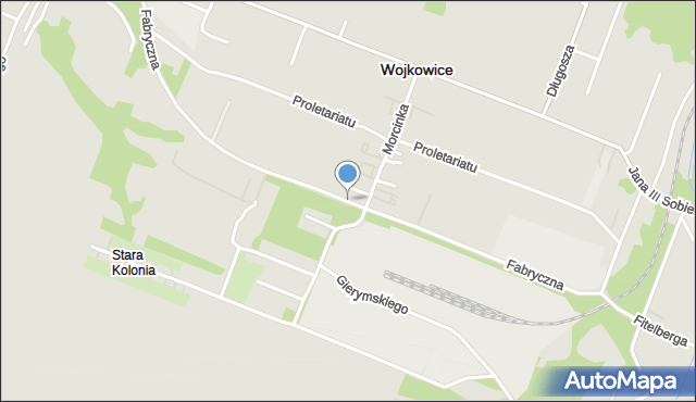 Wojkowice powiat będziński, Fabryczna, mapa Wojkowice powiat będziński