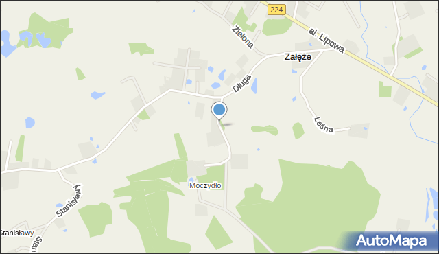 Załęże gmina Przodkowo, Familijna, mapa Załęże gmina Przodkowo