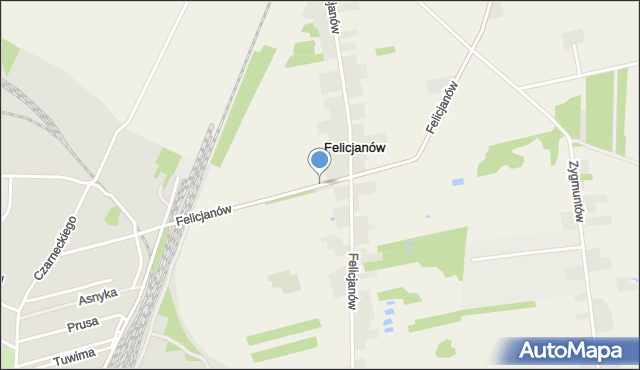 Felicjanów gmina Koluszki, Felicjanów, mapa Felicjanów gmina Koluszki