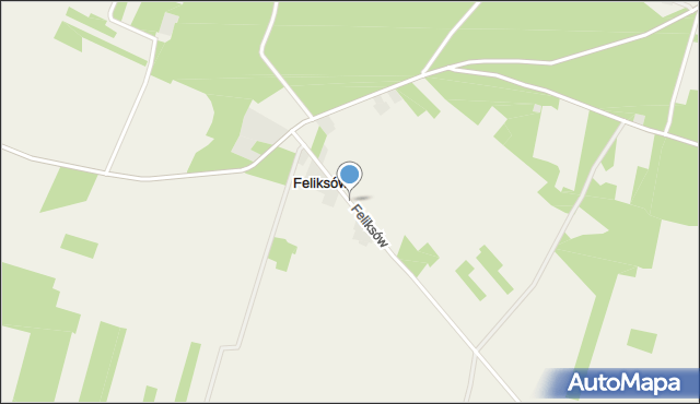 Feliksów gmina Żelechlinek, Feliksów, mapa Feliksów gmina Żelechlinek