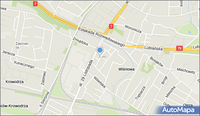 Kraków, Fertnera Antoniego, mapa Krakowa