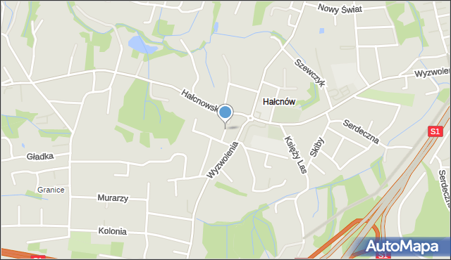 Bielsko-Biała, Fizyków, mapa Bielsko-Białej