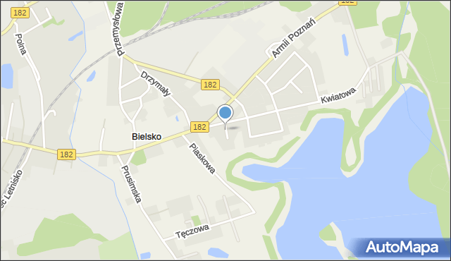 Bielsko gmina Międzychód, Fiołkowa, mapa Bielsko gmina Międzychód