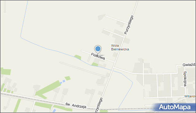 Bieniewice, Fiołkowa, mapa Bieniewice