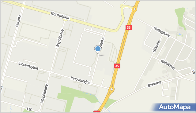 Biskupice Podgórne, Fińska, mapa Biskupice Podgórne
