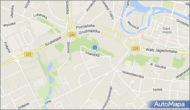 Bydgoszcz, Filarecka, mapa Bydgoszczy