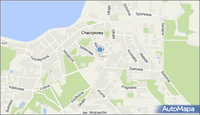 Charzykowy, Fiołków, mapa Charzykowy