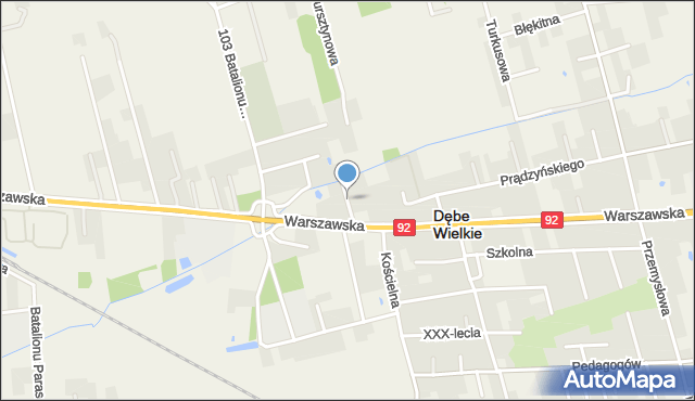 Dębe Wielkie, Fijałkowskiej Józefy, mapa Dębe Wielkie
