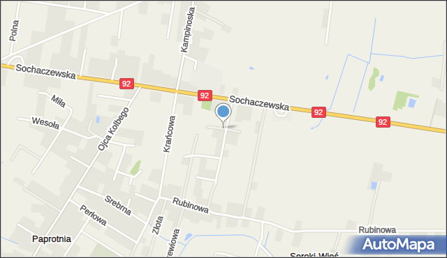 Granice gmina Teresin, Fińska, mapa Granice gmina Teresin