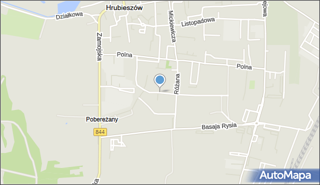 Hrubieszów, Fiołkowa, mapa Hrubieszów