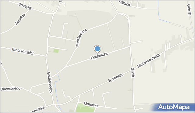 Kraków, Figlewicza Kazimierza, ks., mapa Krakowa