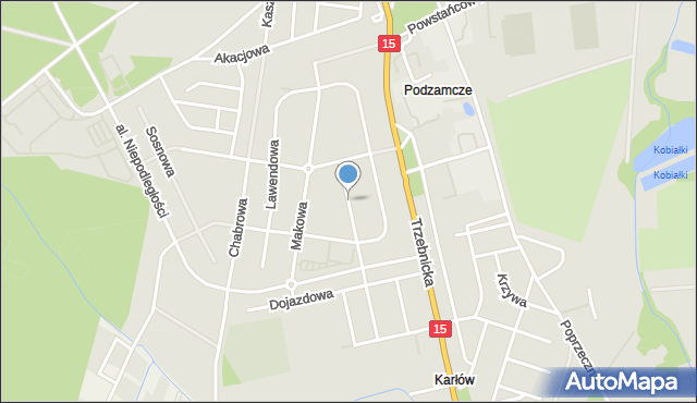 Milicz, Fiołkowa, mapa Milicz