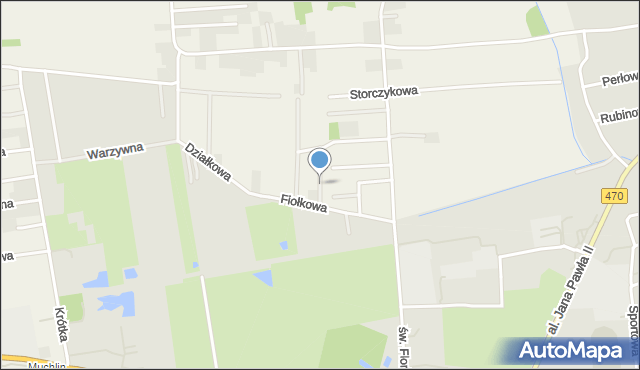 Obrzębin, Fiołkowa, mapa Obrzębin